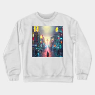 Tokyo Neon - Night Scenario - Animated Royal look Crewneck Sweatshirt